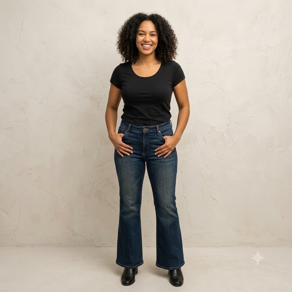 Apt 9 Bootcut Jeans Womens 14 Dark Wash Flap Pocket Stretch Denim